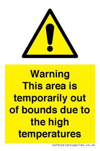 Warning This area is temporarily out of bounds due to the high temperatures